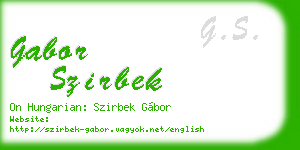 gabor szirbek business card