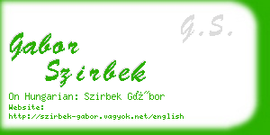 gabor szirbek business card